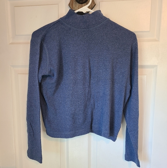 (587) Carole Little Sports Petites Woman's Long Sleeve Turtleneck, Size: S Blue - Picture 5 of 14